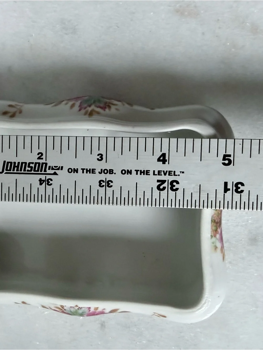 Porcelain Floral Trinket Box with Pink Rose Motif Japan vintage